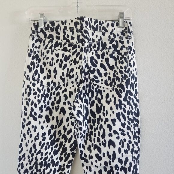 L'AGENCE Margot Skinny Black and White Leopard Print Jeans Size 25 - Picture 5 of 7